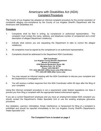 ADA Complaint Form (Rev 4-05).pdf - Los Angeles County Sheriff's ...