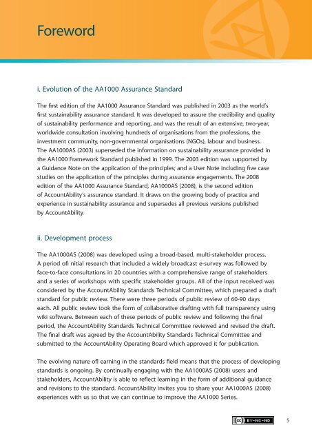 AA1000 ASSURANCE STANDARD 2008 - AccountAbility