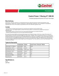 Castrol Power 1 Racing 4T 10W-50 - Castrol - PDS & MSDS Search