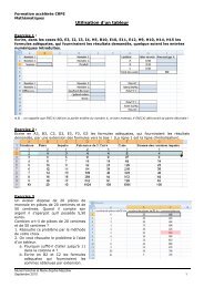 Exercices sur l'utilisation d'un tableur (groupe P01) - IUFM