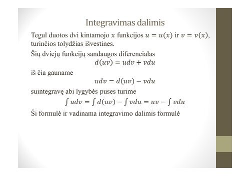 Pirmykštė funkcija ir neapibrėžtinis integralas