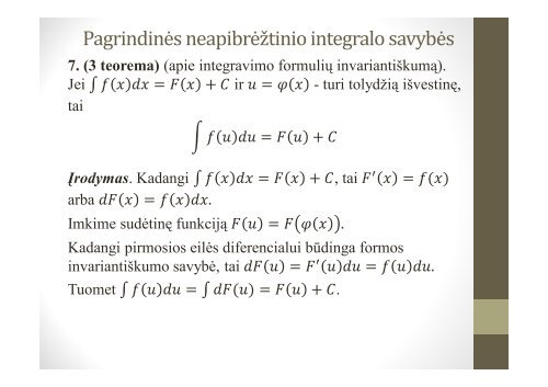 Pirmykštė funkcija ir neapibrėžtinis integralas