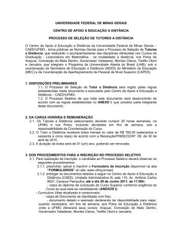 UNIVERSIDADE FEDERAL DE MINAS GERAIS - UFMG