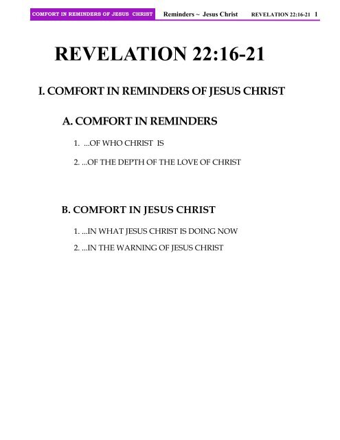 REVELATION 22:16-21 - Technology Ministries