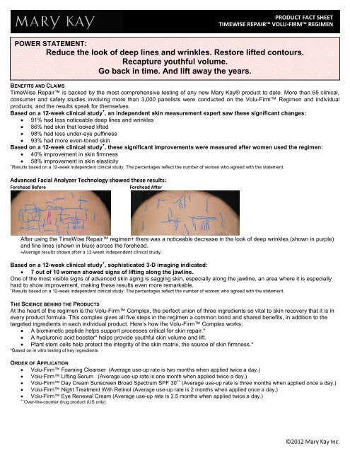 Timewise Repair Regimen Fact Sheet