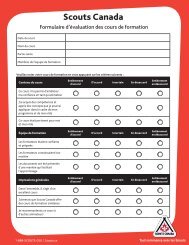 Formulaire d'Ã©valuation des cours de formation - Scouts Canada