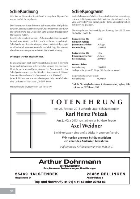 Festzeitschrift (3,1 MB) - Halstenbeker SchÃ¼tzenverein von 1886 e.V.