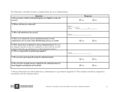 Toolkit for Evaluating Positive Youth Development