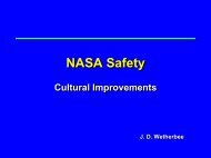 NASA Culture: High Reliability Organizations James D. Wetherbee ...