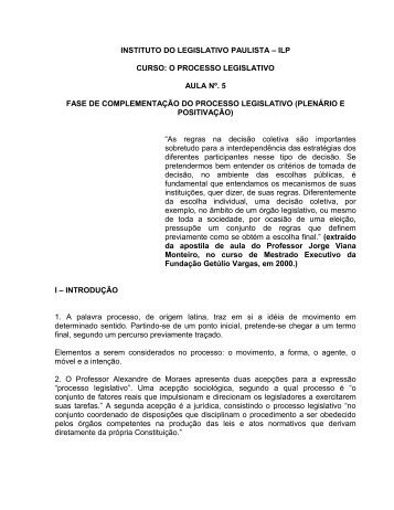 Fase de Complementação do Processo Legislativo - Assembleia ...