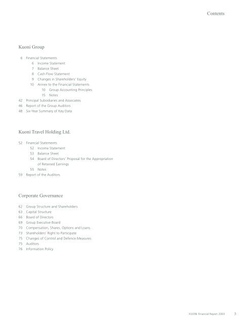 Financial Report 2003 (english) PDF Ã¢ÂÂ¢ 287.26 KB - Kuoni Group