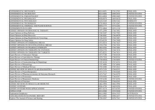 Thomson Reuter/ISI Web of Science List: Science (January ... - Library