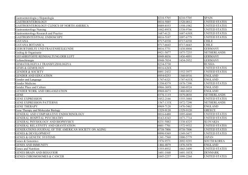 Thomson Reuter/ISI Web of Science List: Science (January ... - Library