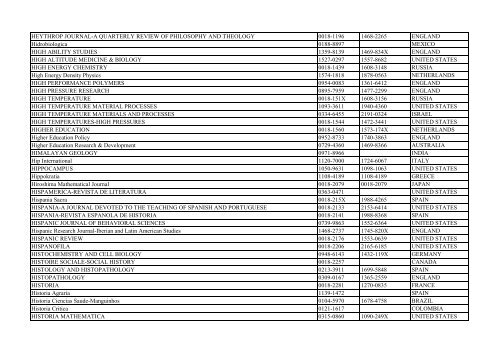 Thomson Reuter/ISI Web of Science List: Science (January ... - Library