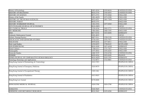 Thomson Reuter/ISI Web of Science List: Science (January ... - Library