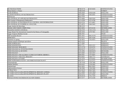 Thomson Reuter/ISI Web of Science List: Science (January ... - Library