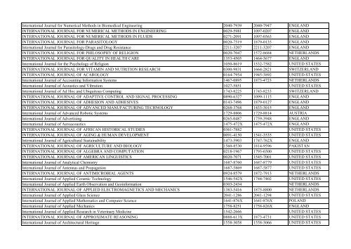 Thomson Reuter/ISI Web of Science List: Science (January ... - Library