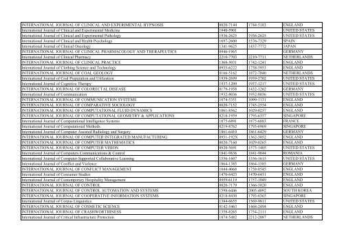 Thomson Reuter/ISI Web of Science List: Science (January ... - Library