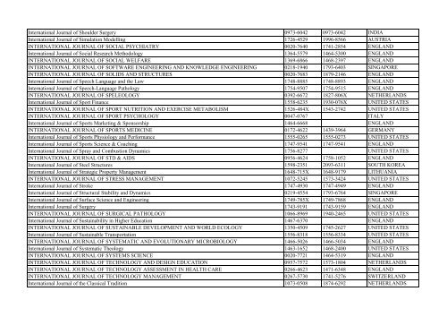 Thomson Reuter/ISI Web of Science List: Science (January ... - Library