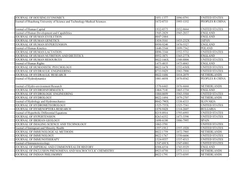 Thomson Reuter/ISI Web of Science List: Science (January ... - Library