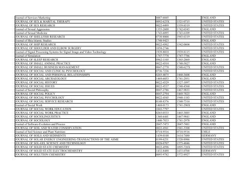 Thomson Reuter/ISI Web of Science List: Science (January ... - Library