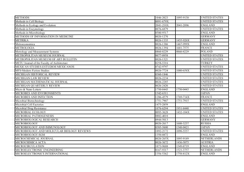 Thomson Reuter/ISI Web of Science List: Science (January ... - Library