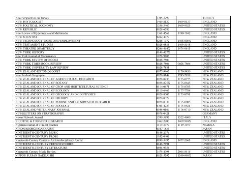 Thomson Reuter/ISI Web of Science List: Science (January ... - Library