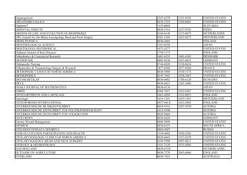 Thomson Reuter/ISI Web of Science List: Science (January ... - Library