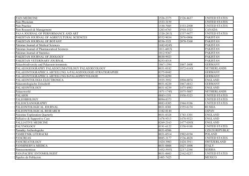 Thomson Reuter/ISI Web of Science List: Science (January ... - Library