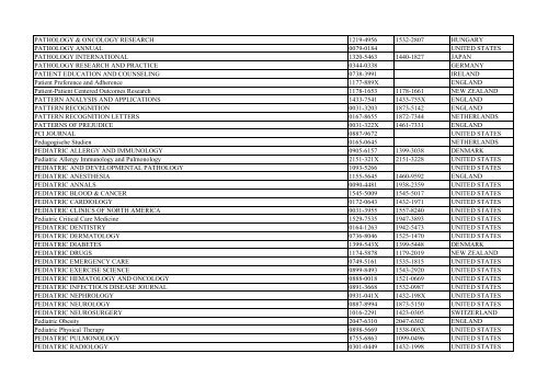 Thomson Reuter/ISI Web of Science List: Science (January ... - Library