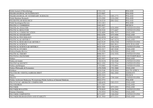 Thomson Reuter/ISI Web of Science List: Science (January ... - Library