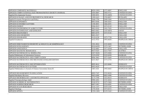 Thomson Reuter/ISI Web of Science List: Science (January ... - Library