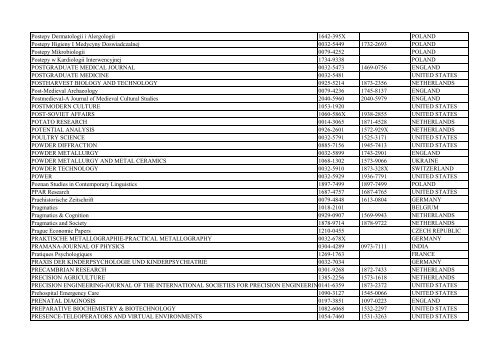 Thomson Reuter/ISI Web of Science List: Science (January ... - Library