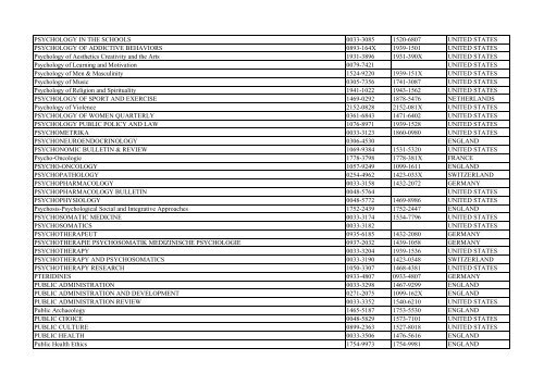 Thomson Reuter/ISI Web of Science List: Science (January ... - Library