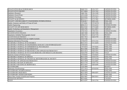 Thomson Reuter/ISI Web of Science List: Science (January ... - Library