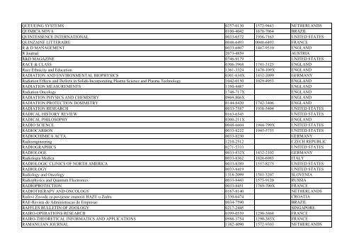 Thomson Reuter/ISI Web of Science List: Science (January ... - Library