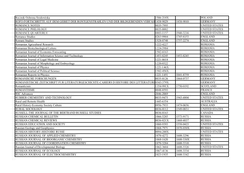 Thomson Reuter/ISI Web of Science List: Science (January ... - Library