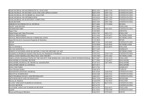 Thomson Reuter/ISI Web of Science List: Science (January ... - Library