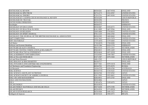 Thomson Reuter/ISI Web of Science List: Science (January ... - Library