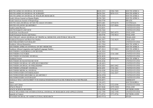 Thomson Reuter/ISI Web of Science List: Science (January ... - Library