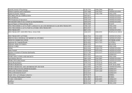 Thomson Reuter/ISI Web of Science List: Science (January ... - Library