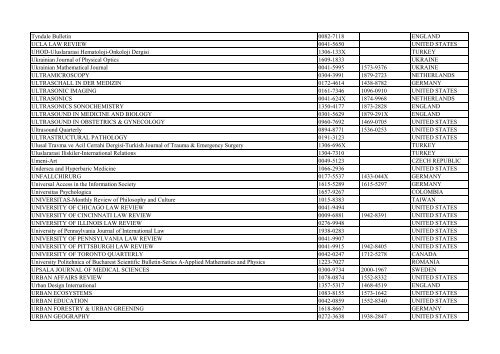 Thomson Reuter/ISI Web of Science List: Science (January ... - Library