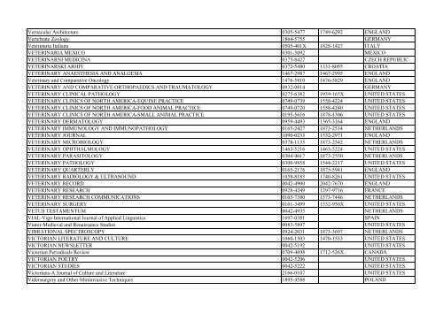 Thomson Reuter/ISI Web of Science List: Science (January ... - Library