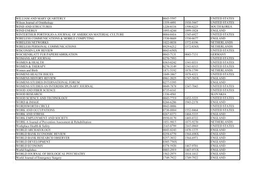 Thomson Reuter/ISI Web of Science List: Science (January ... - Library