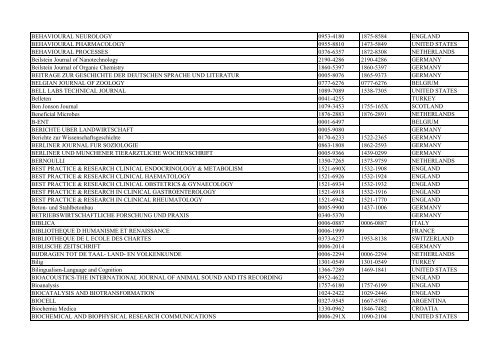 Thomson Reuter/ISI Web of Science List: Science (January ... - Library