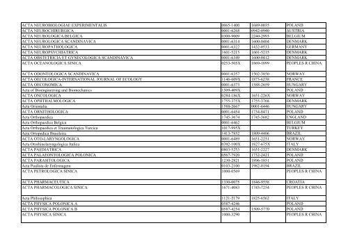 Thomson Reuter/ISI Web of Science List: Science (January ... - Library