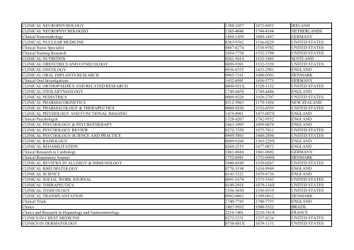 Thomson Reuter/ISI Web of Science List: Science (January ... - Library