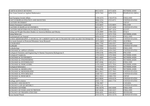 Thomson Reuter/ISI Web of Science List: Science (January ... - Library