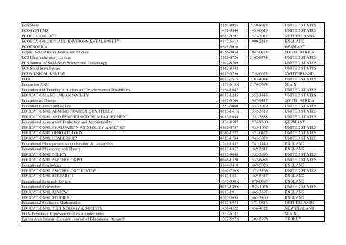 Thomson Reuter/ISI Web of Science List: Science (January ... - Library