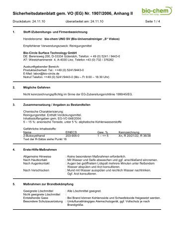 Sicherheitsdatenblatt gem. VO (EG) Nr. 1907 ... - Auto-Mecanique